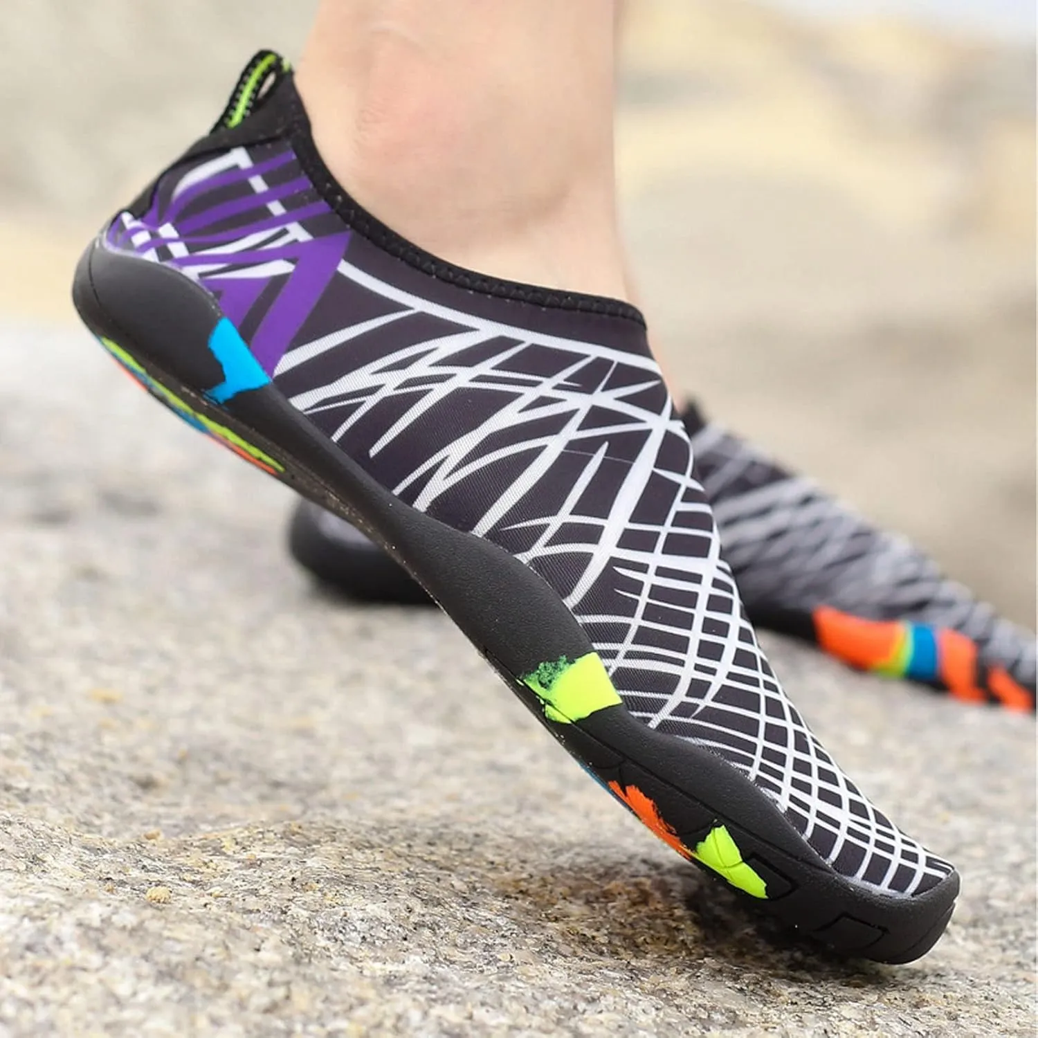 1Pair Water Shoes, Quick Drying Water Shoes, Breathable Barefoot Water Shoes, Water Sports Shoes for Beach Party, Stream Tracing, Fishing, Elastic Comfortable