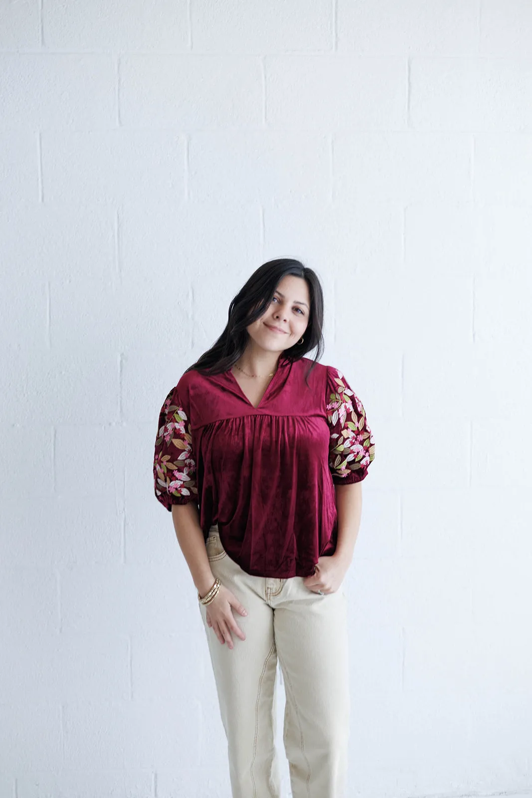 Berry Soft Velvet Top