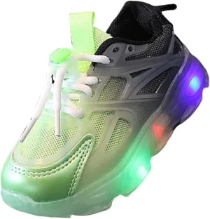 Boys Girls Light Up Shoes Kids Lightweight Breathable Comfy Soft Sole LED Luminous Running Tennis Sport Sneakers