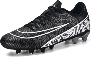 Boy's Soccer Cleats Mens Football Shoes Women Girls Low Tops Non-Slip Spikes Indoor Outdoor Firm Ground Athletic Combat