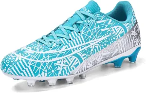 Boy's Soccer Cleats Mens Football Shoes Women Girls Low Tops Non-Slip Spikes Indoor Outdoor Firm Ground Athletic Combat