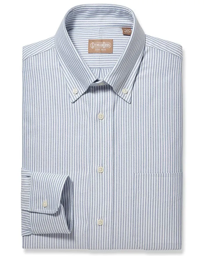 Button Down Oxford Blue Stripe