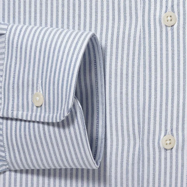 Button Down Oxford Blue Stripe