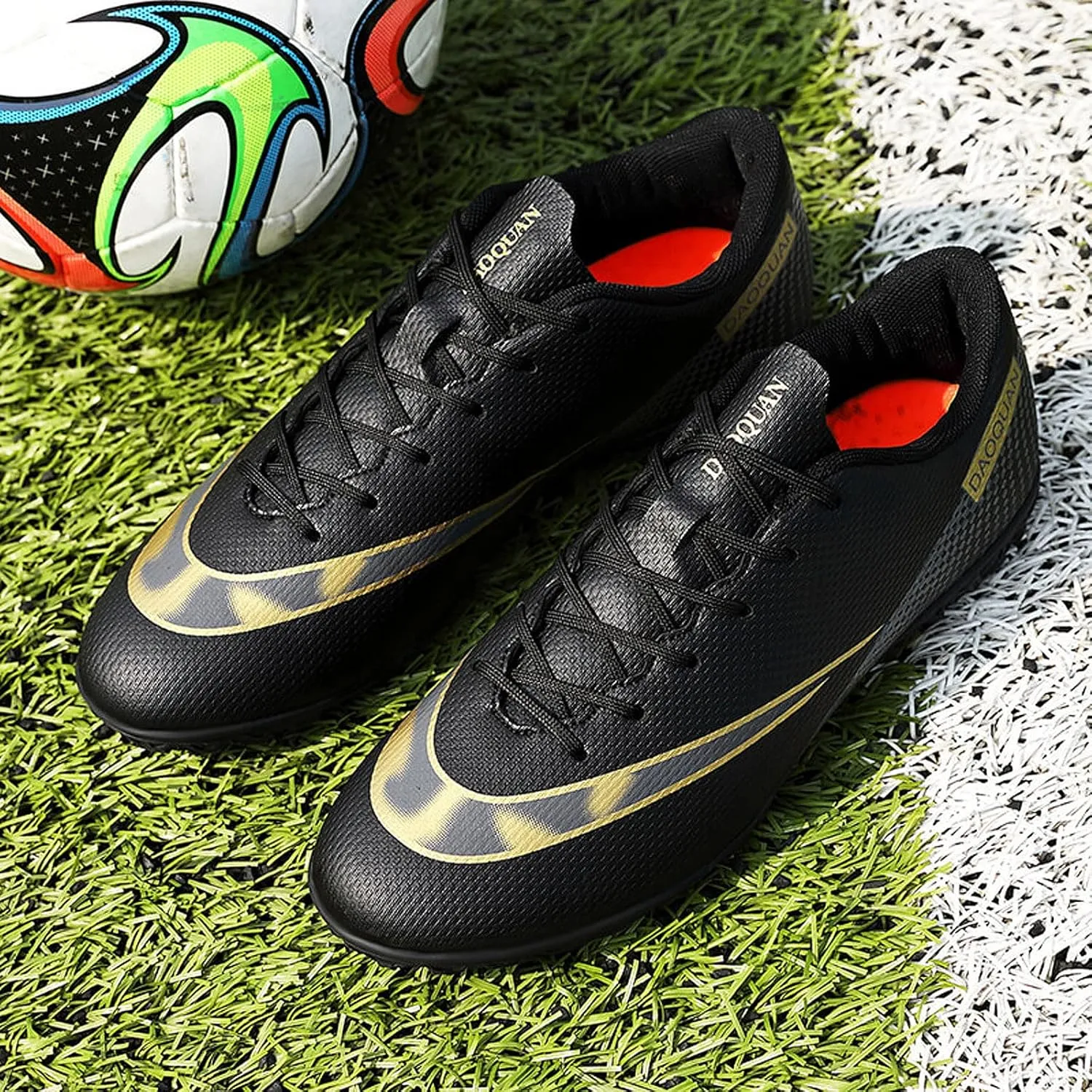 CERYTHRINA Kids Athletic Soccer Shoes Boys Girls Professional Football Shoes Mens Youth Comfortable and Breathable Football Cleats Training Sneakers