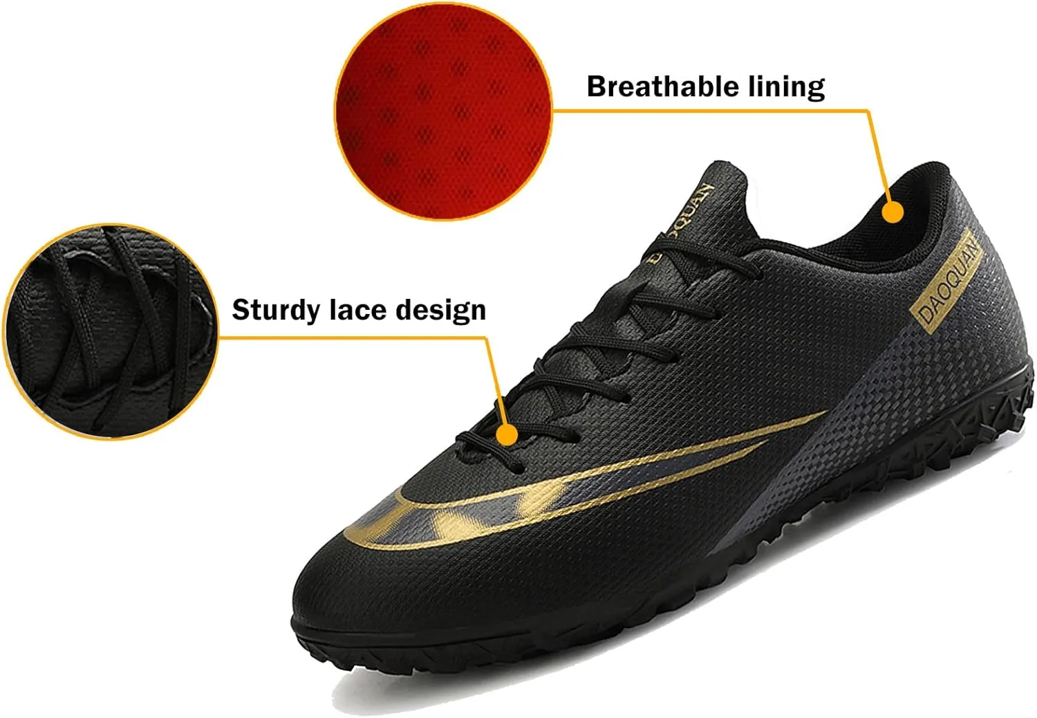 CERYTHRINA Kids Athletic Soccer Shoes Boys Girls Professional Football Shoes Mens Youth Comfortable and Breathable Football Cleats Training Sneakers