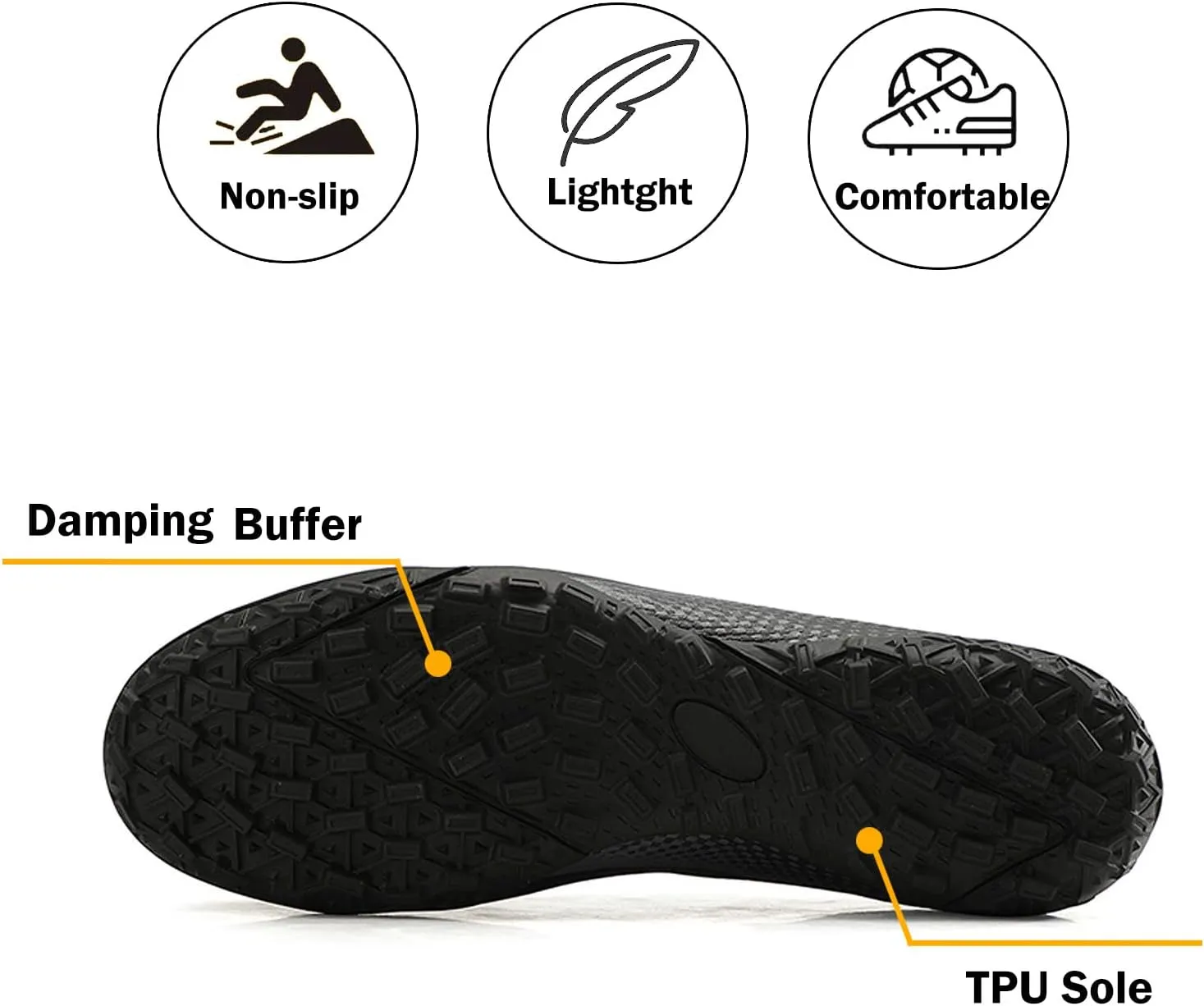 CERYTHRINA Kids Athletic Soccer Shoes Boys Girls Professional Football Shoes Mens Youth Comfortable and Breathable Football Cleats Training Sneakers
