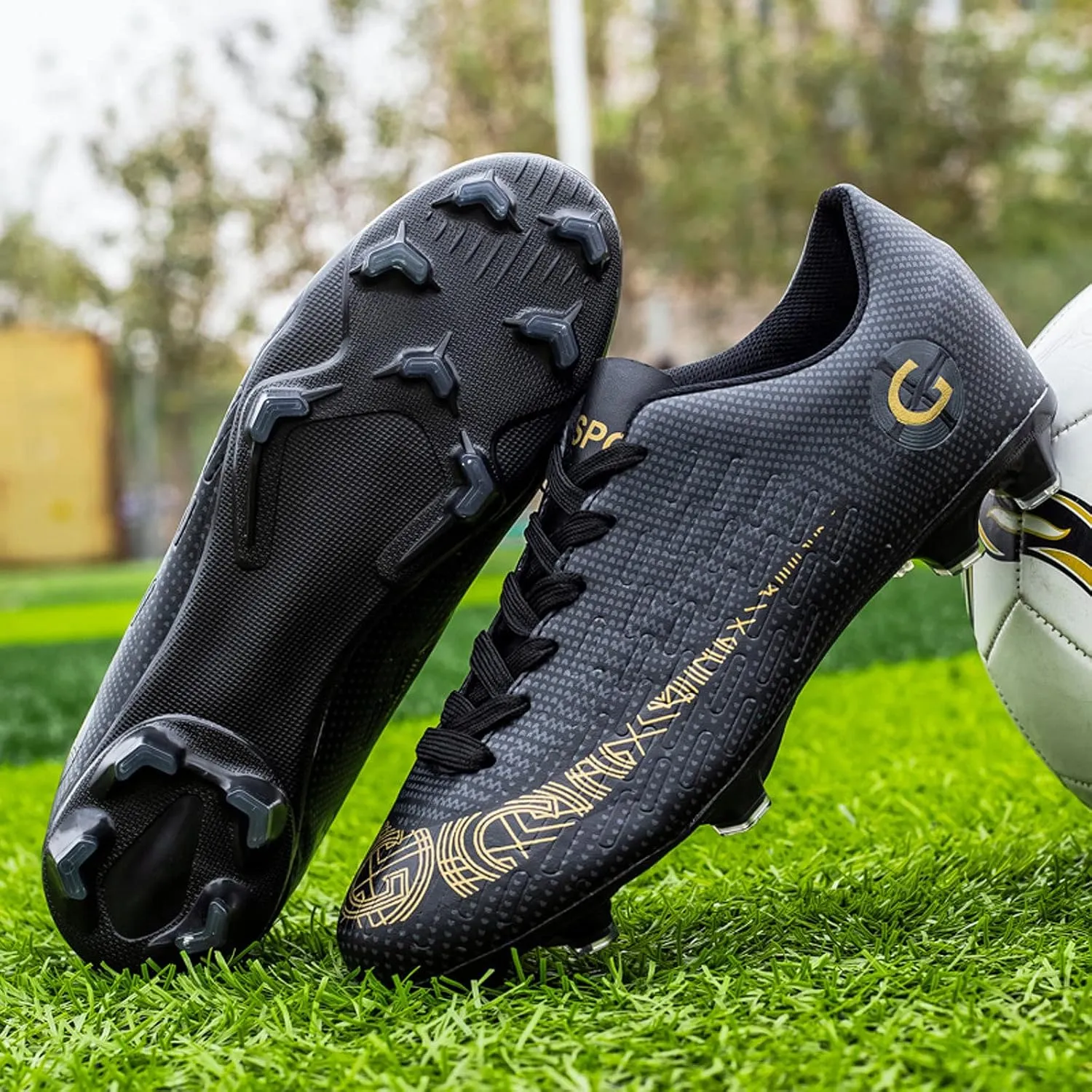 CERYTHRINA Kids Athletic Soccer Shoes Boys Girls Professional Football Shoes Mens Youth Comfortable and Breathable Football Cleats Training Sneakers
