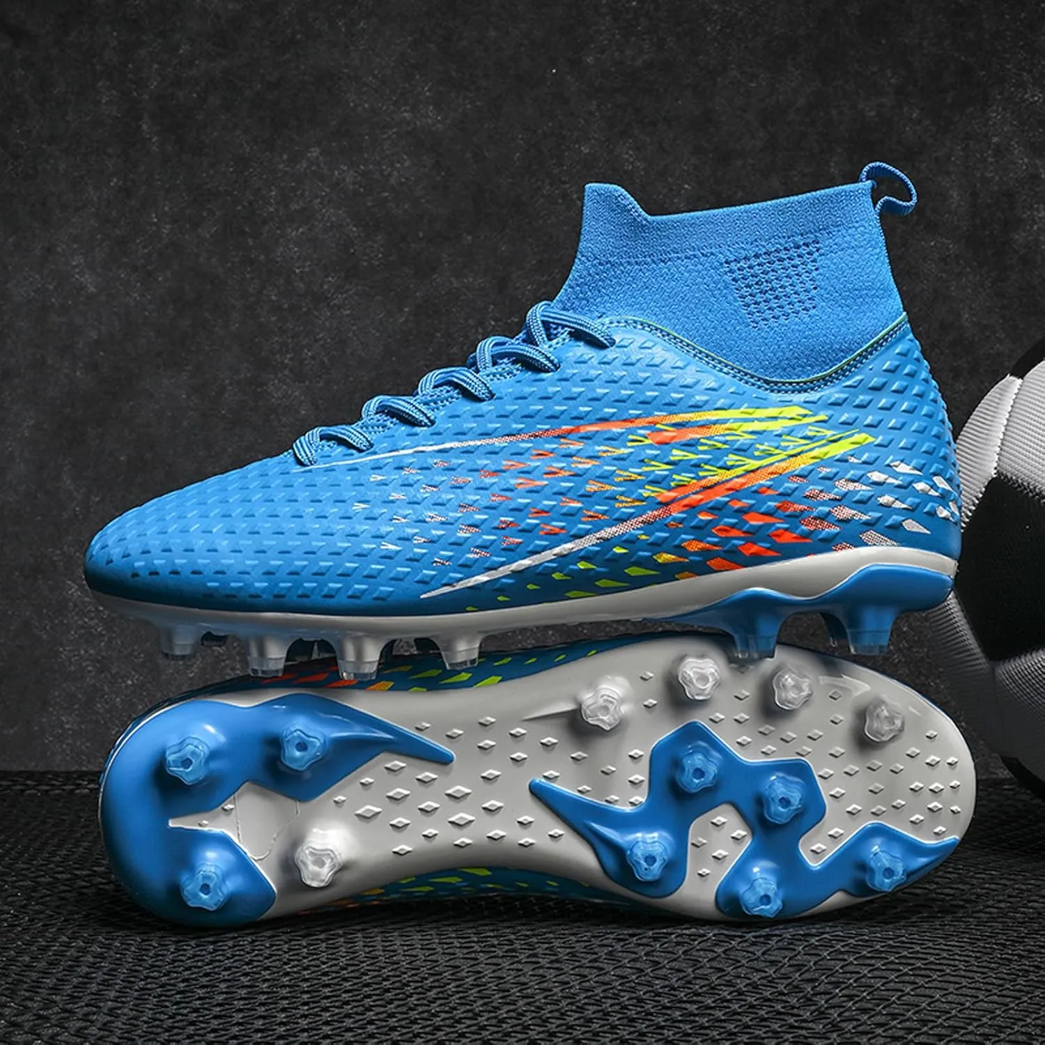 CERYTHRINA Kids Athletic Soccer Shoes Boys Girls Professional Football Shoes Mens Youth Comfortable and Breathable Football Cleats Training Sneakers