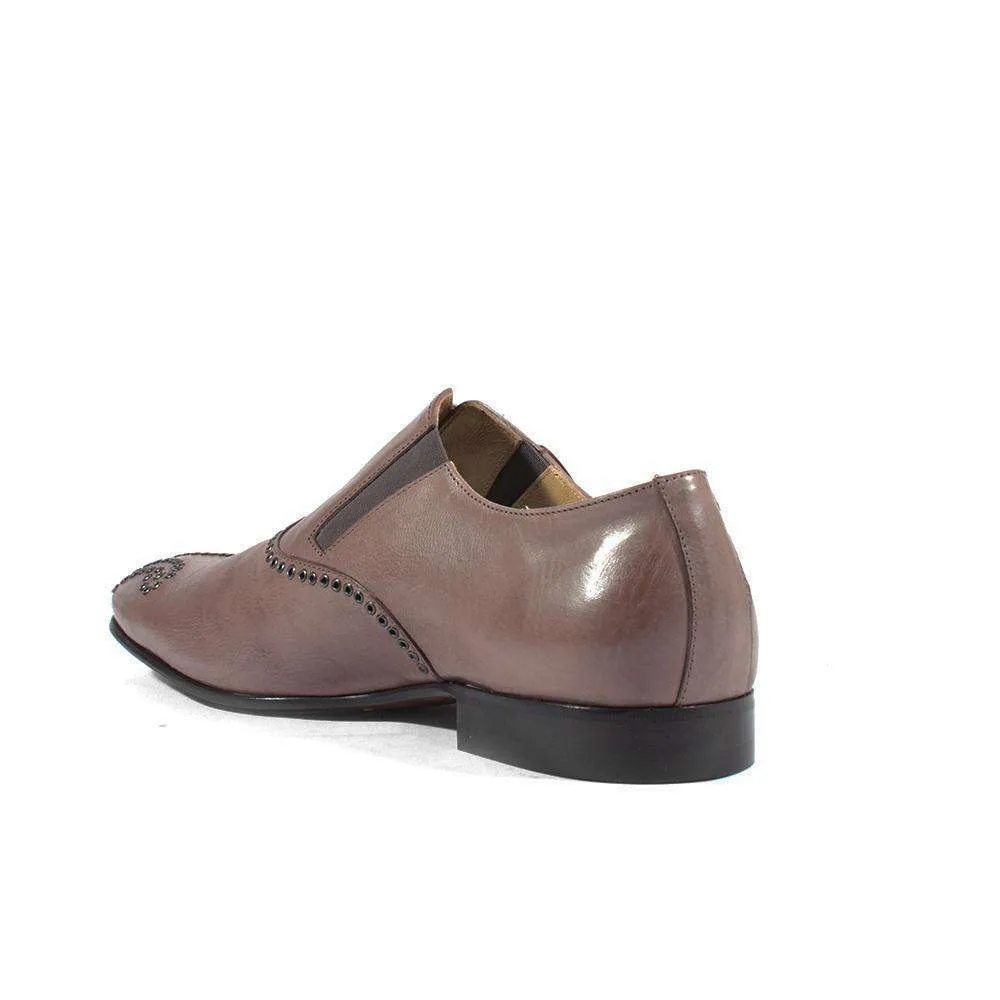 Cesare Paciotti Luxury Italian Italian Men's Designer Shoes Amazzonia Taupe Leather Loafers (CPM2615)