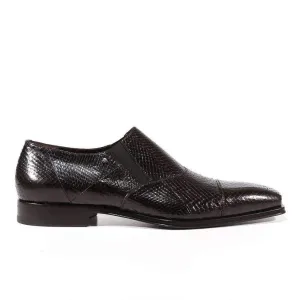 Cesare Paciotti Luxury Italian Men's Designer Shoes Ayer Lux Black Snake Print Loafers (CPM3072)