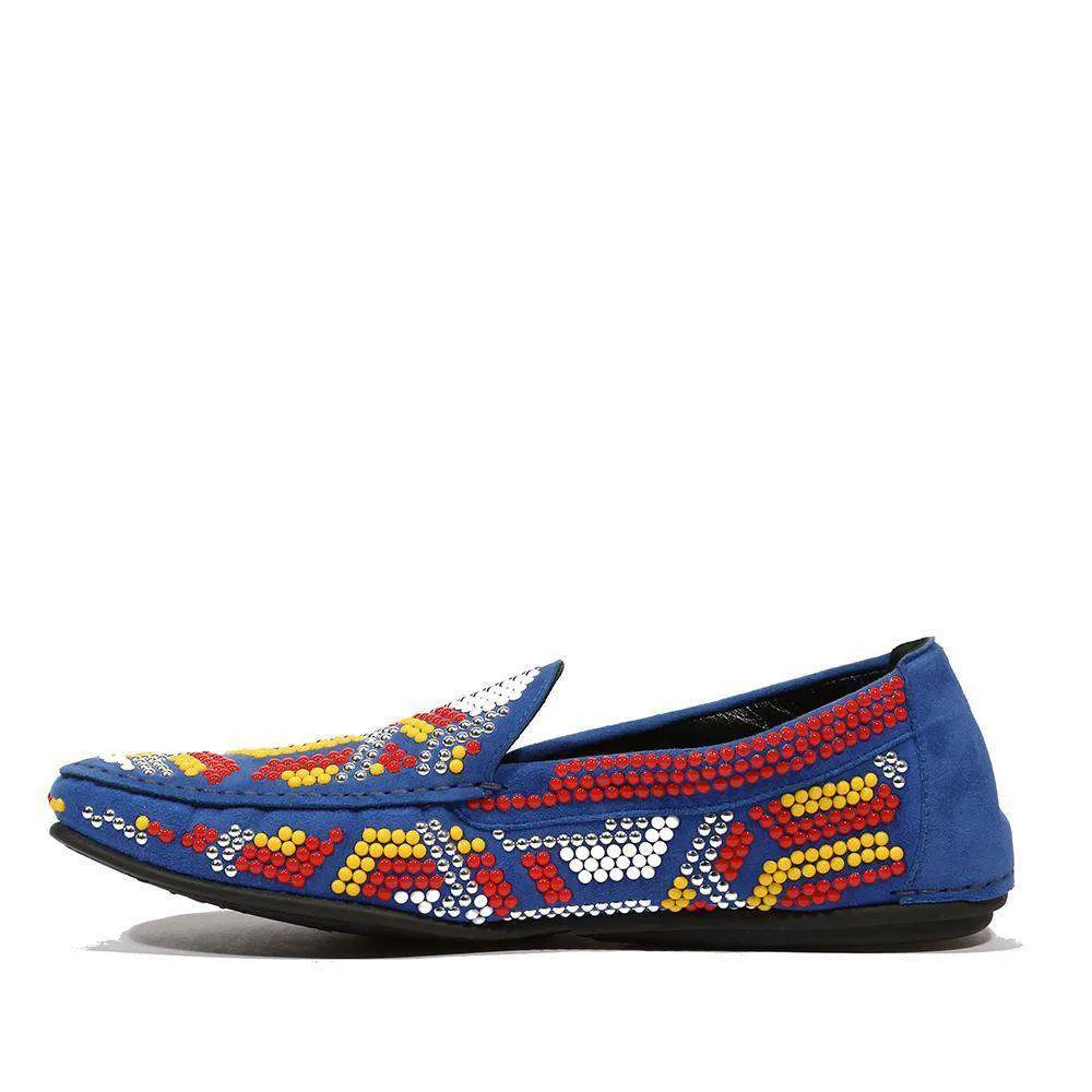 Cesare Paciotti Luxury Italian Men's Vit Camoscio Denim Blue Denim Loafers (CPM5128)