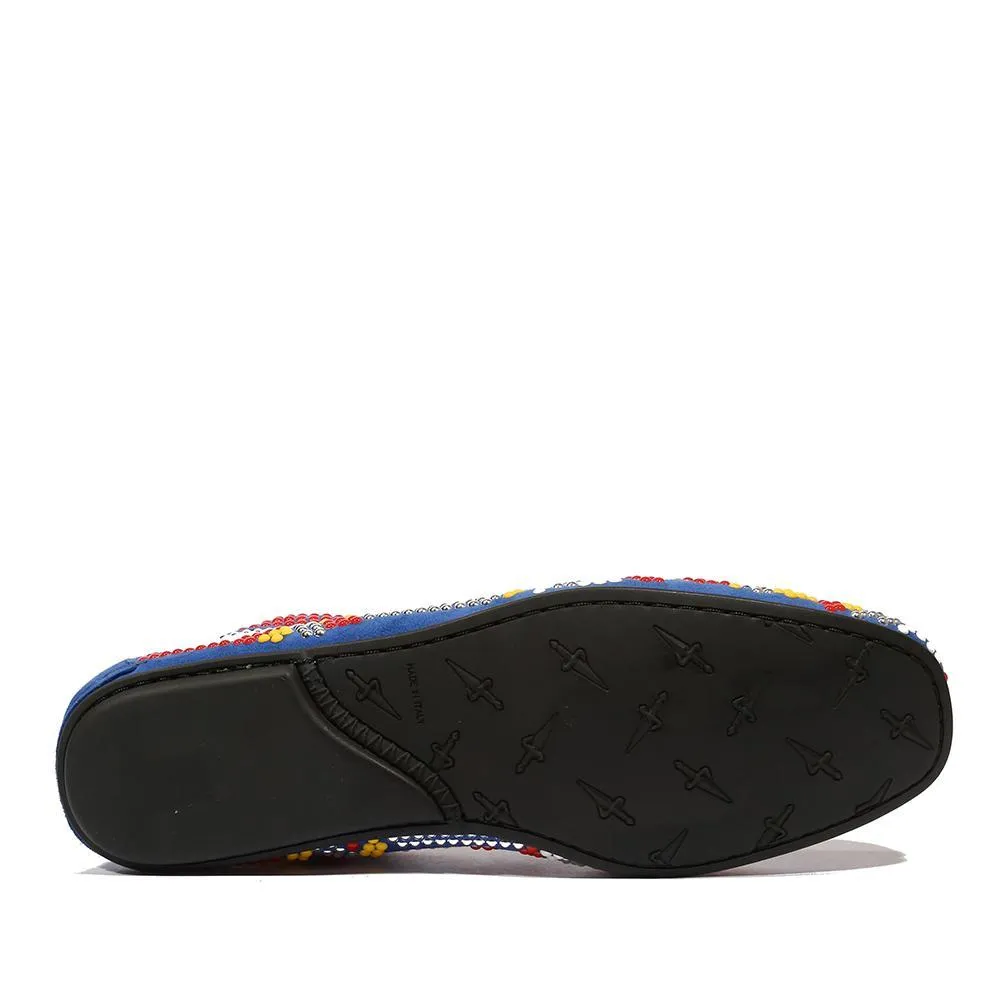 Cesare Paciotti Luxury Italian Men's Vit Camoscio Denim Blue Denim Loafers (CPM5128)