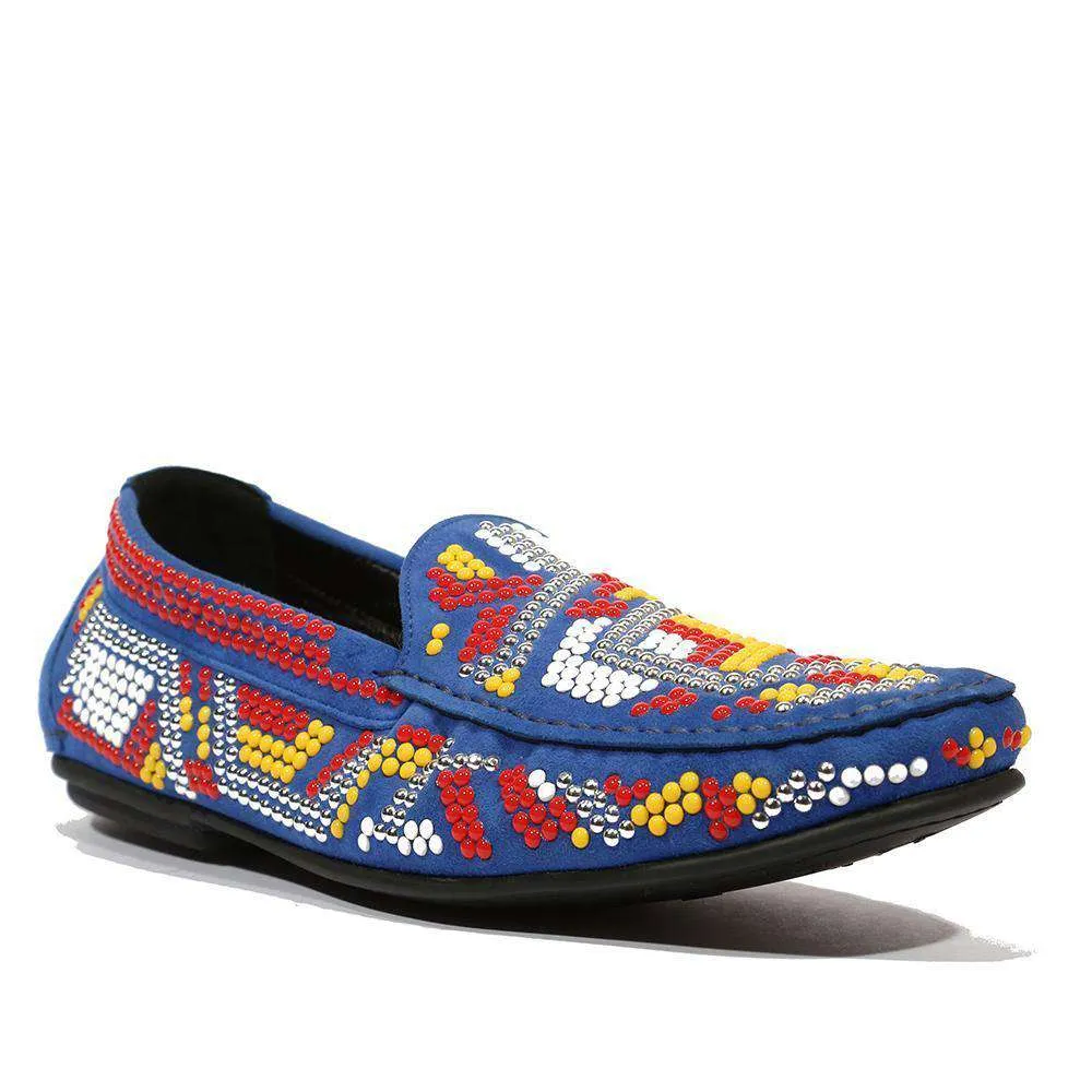 Cesare Paciotti Luxury Italian Men's Vit Camoscio Denim Blue Denim Loafers (CPM5128)