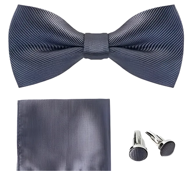 Charcoal Bow Tie Cuff Link Set