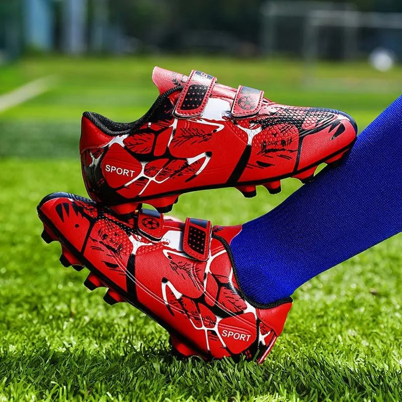 DHOVOR Boys Girls Soccer Shoes Youth Football Trainers Non-Slip Lightweight Football Cleats Football Shoes for Kids Indoor/Outdoor/Competition/Unisex