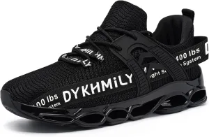 DYKHMATE Steel Toe Wide Shoes for Men Women Lightweight Safety Sneakers Fashion Work Shoes Comfortable Breathable Safety Toe Slip on Tennis Shoes