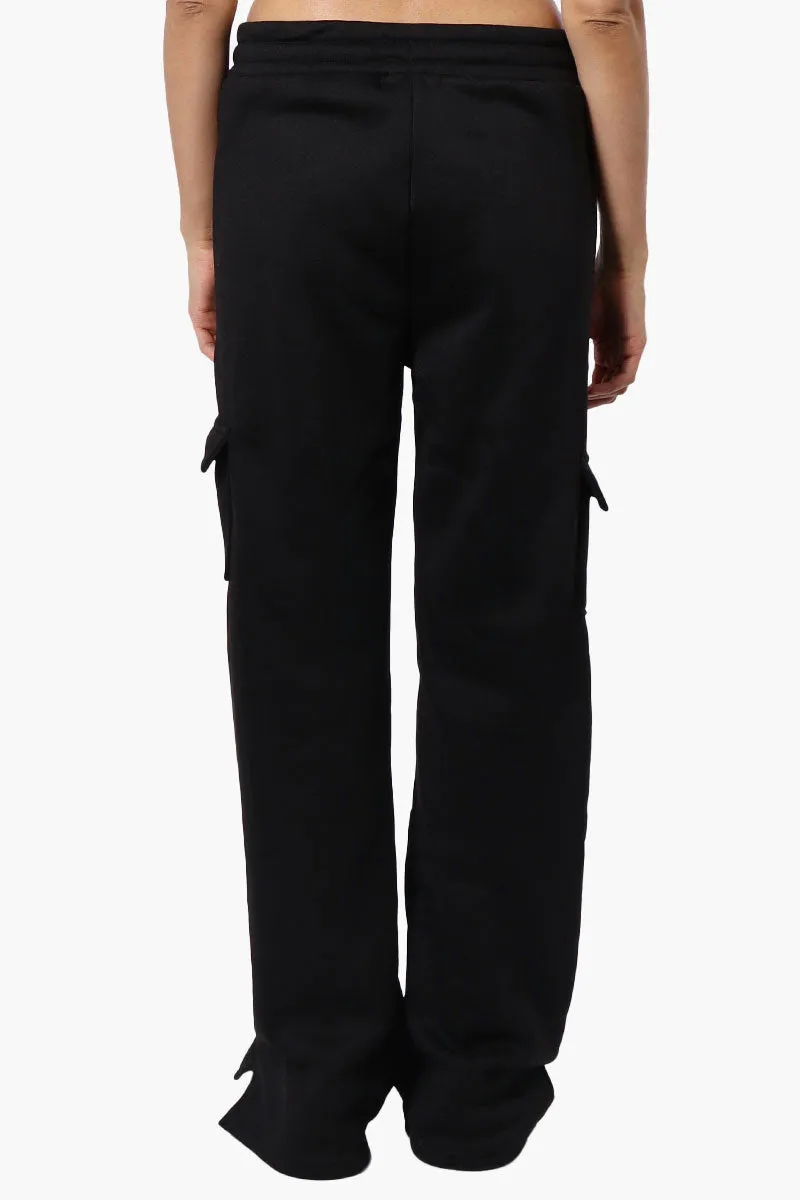 Fahrenheit Fleece Tie Waist Cargo Sweatpants - Black