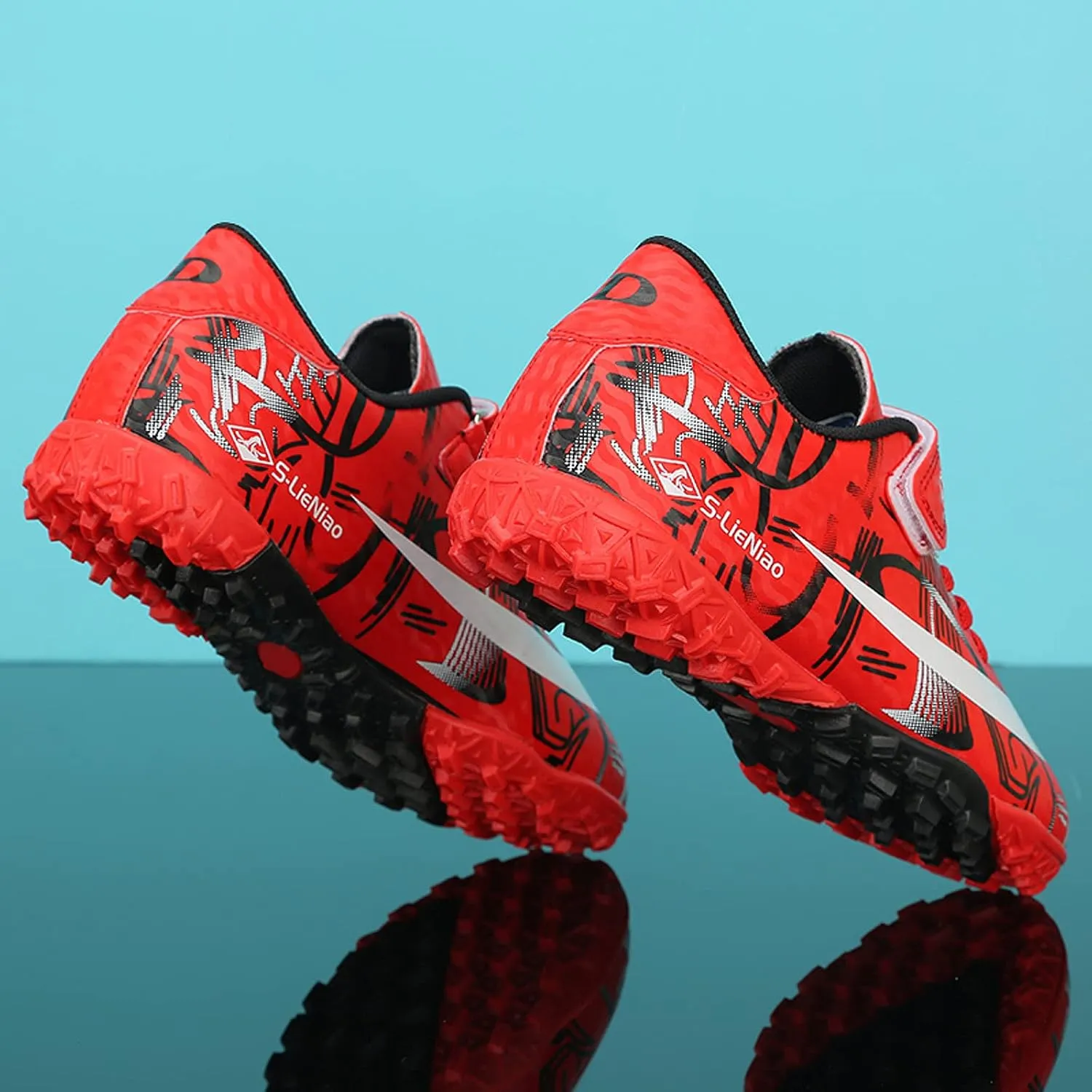 FLIOZY Kids Turf Soccer Shoes Boys Profession Competition Training Shoes Football Athletic Shoes??Little Kid/Big Kid??