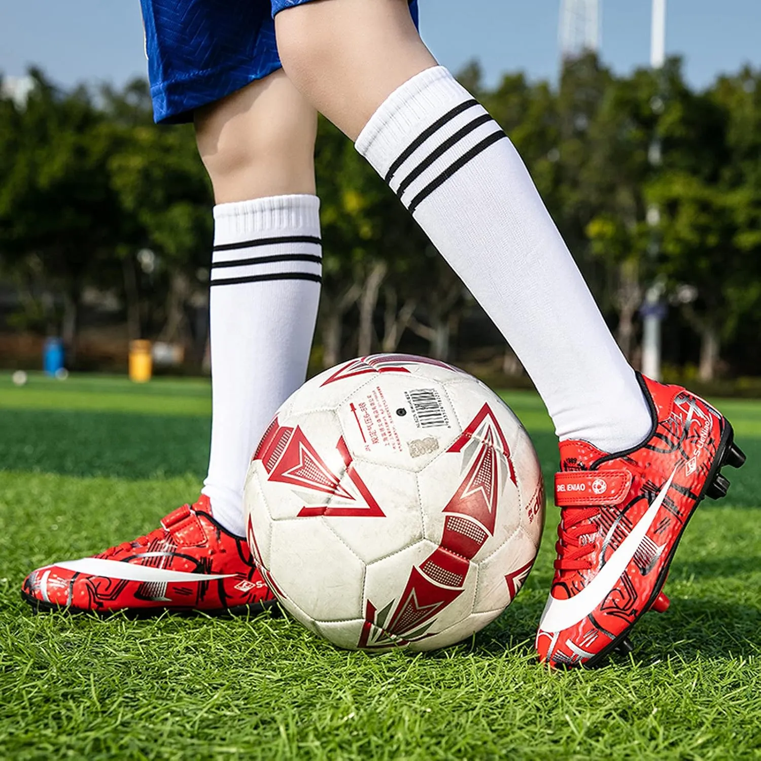 FLIOZY Kids Turf Soccer Shoes Boys Profession Competition Training Shoes Football Athletic Shoes??Little Kid/Big Kid??