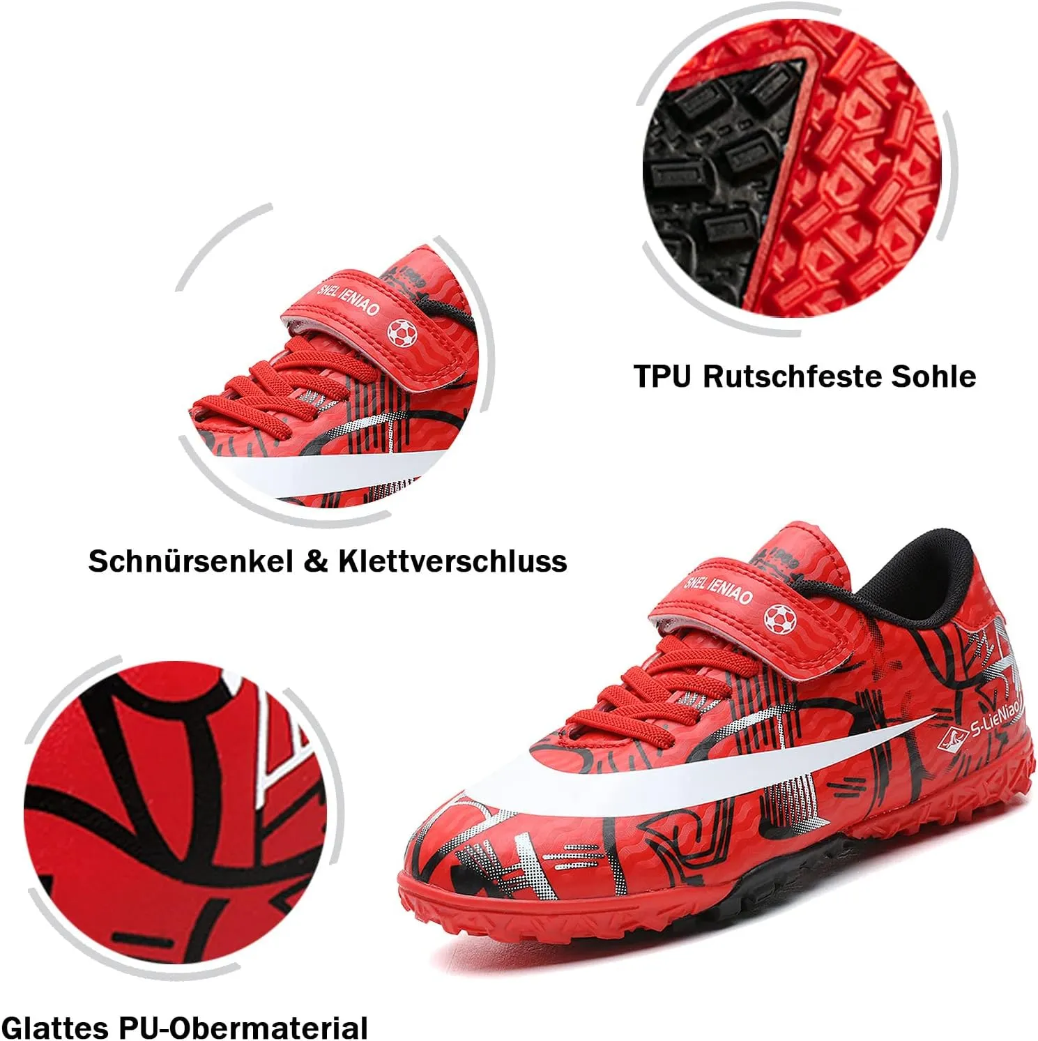 FLIOZY Kids Turf Soccer Shoes Boys Profession Competition Training Shoes Football Athletic Shoes??Little Kid/Big Kid??