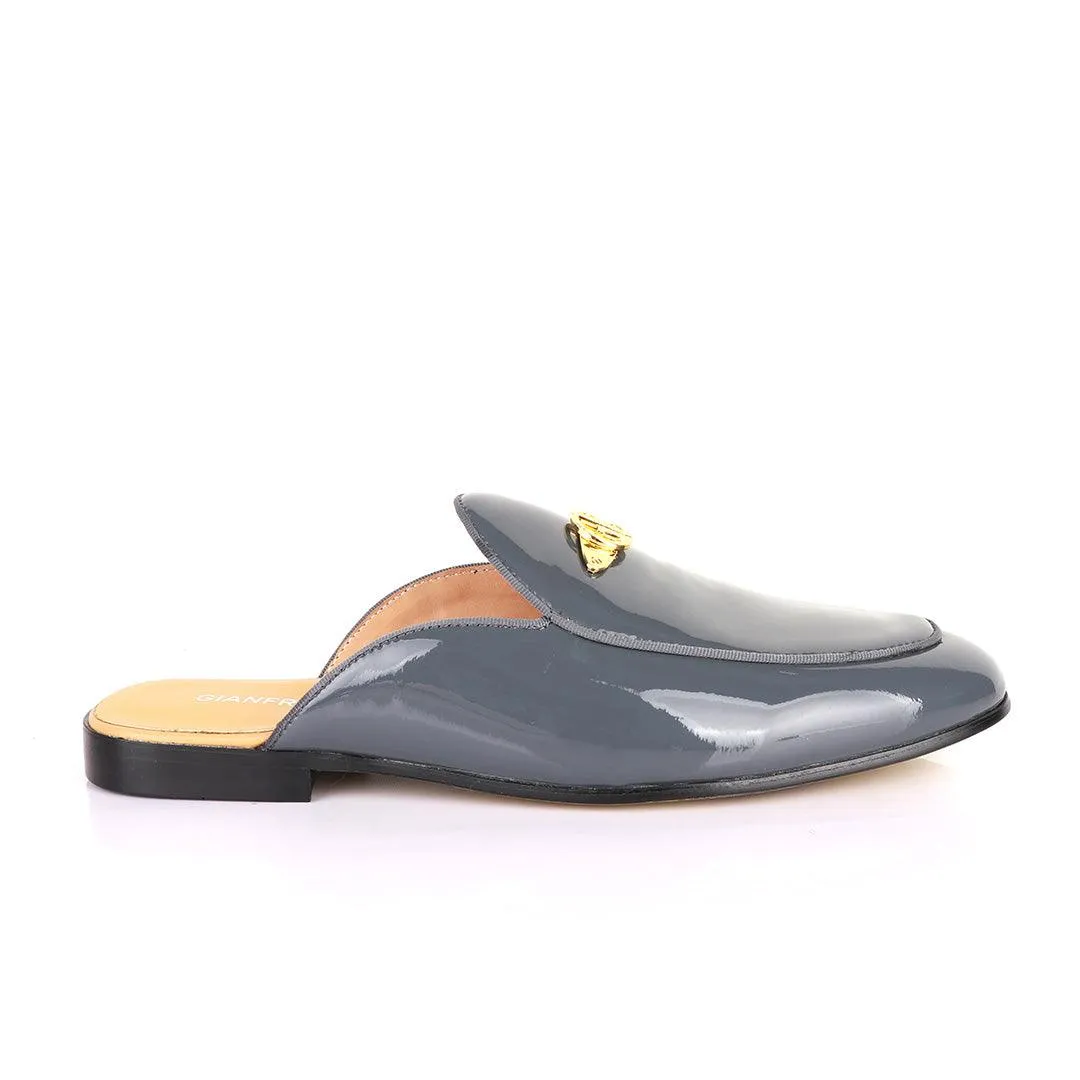 Gianfrranco Butteri Glossy Grey Mole Half Shoe