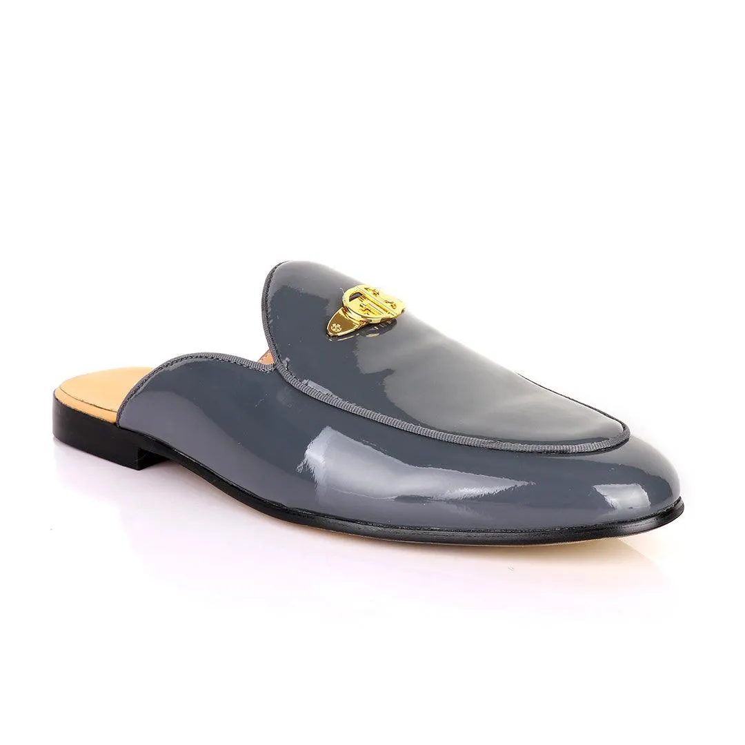 Gianfrranco Butteri Glossy Grey Mole Half Shoe