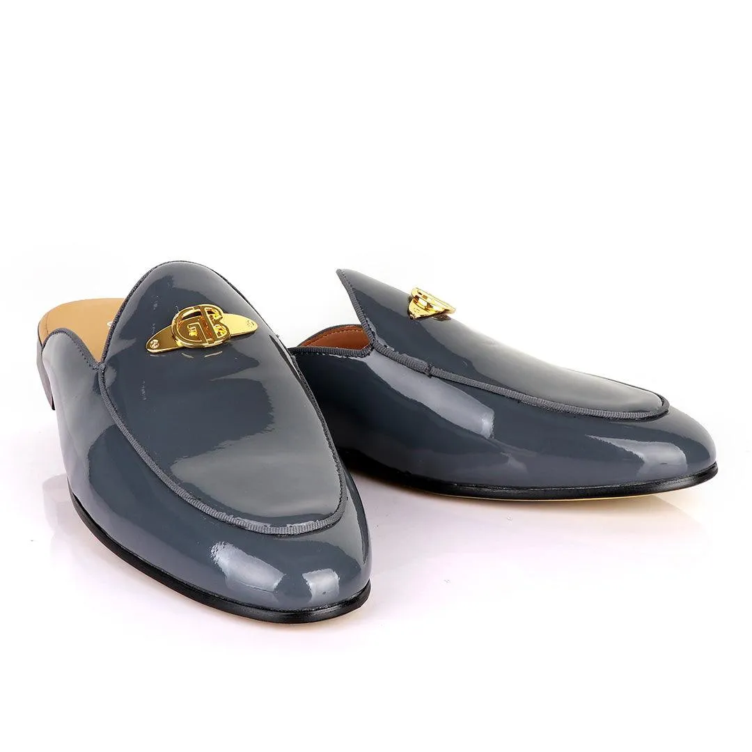 Gianfrranco Butteri Glossy Grey Mole Half Shoe