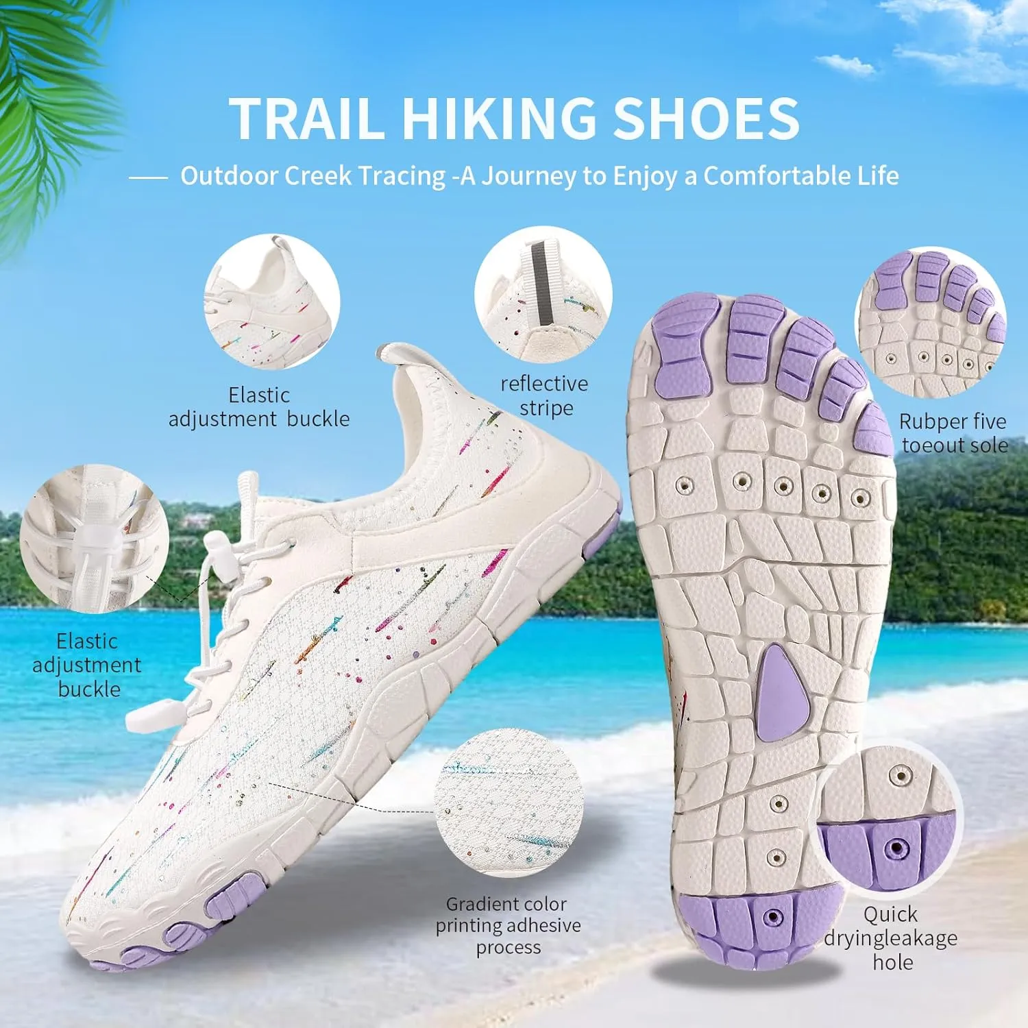 Hike Barefoot Shoes for Women Men, Breathable Non-Slip Athletic Footwear, Wide Toe Water Shoes for Hiking, Non-Slip Neuropathy Shoes for Women Men, Grounded Comfort wear