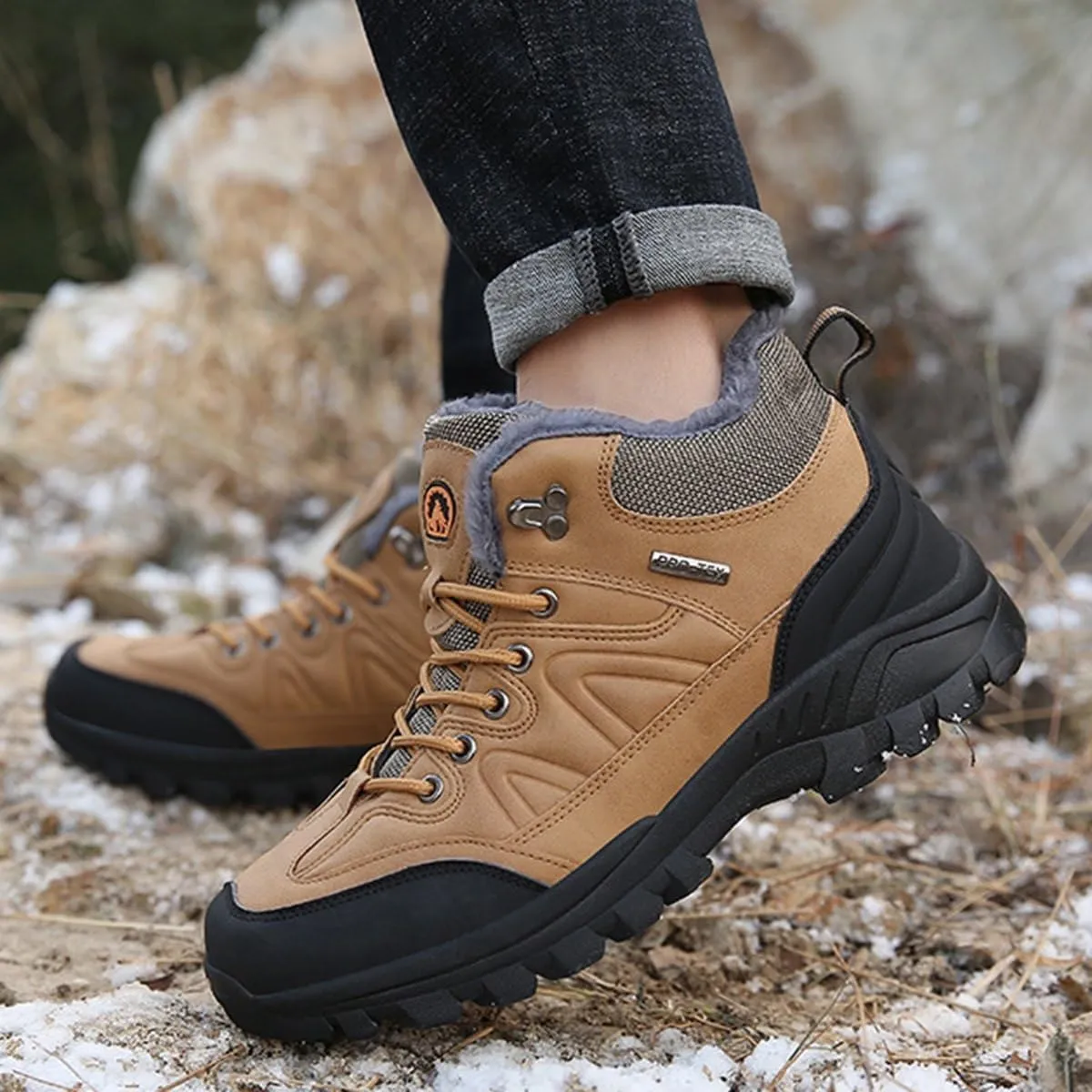 Hiking Shoes Mens Waterproof Mountain Trekking Shoes Men Breathable Walking Shoes Outdoor Sports Winter Boots
