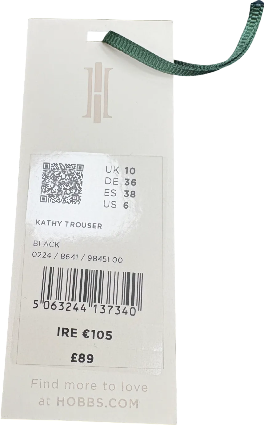 Hobbs Black Kathy Wide Leg Trousers UK 10
