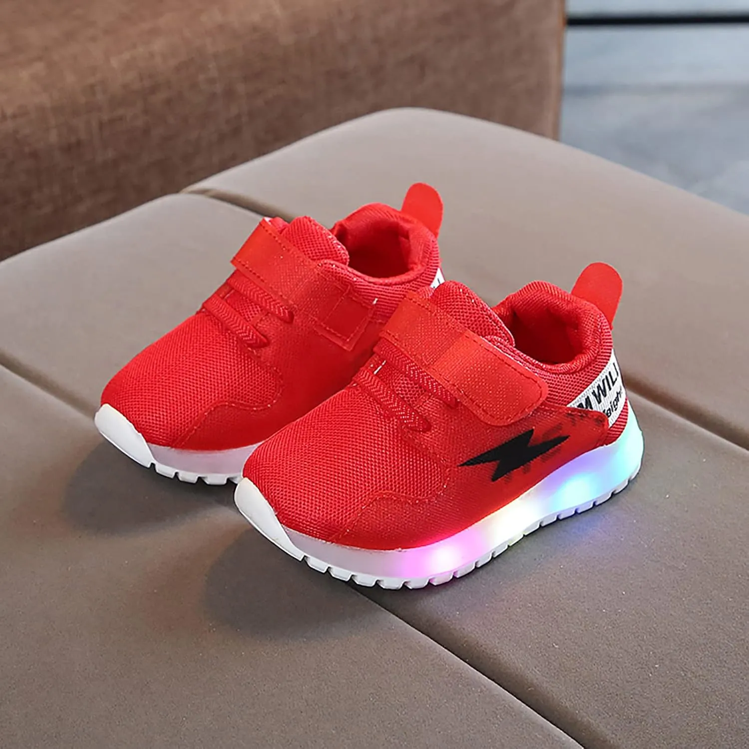 IWIHMIV Boys Girls Tennis Shoes for Running Athletic Walking Lightweight Breathable LED Light Luminous Sports Shoes