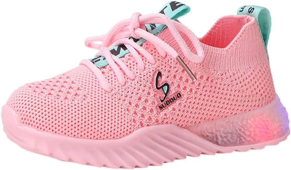 IWIHMIV Kids Tennis Running Shoes Luminous Athletic Lightweight Sports Walking for Boys Girls Basketball Shoes