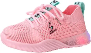 IWIHMIV Kids Tennis Running Shoes Luminous Athletic Lightweight Sports Walking for Boys Girls Basketball Shoes