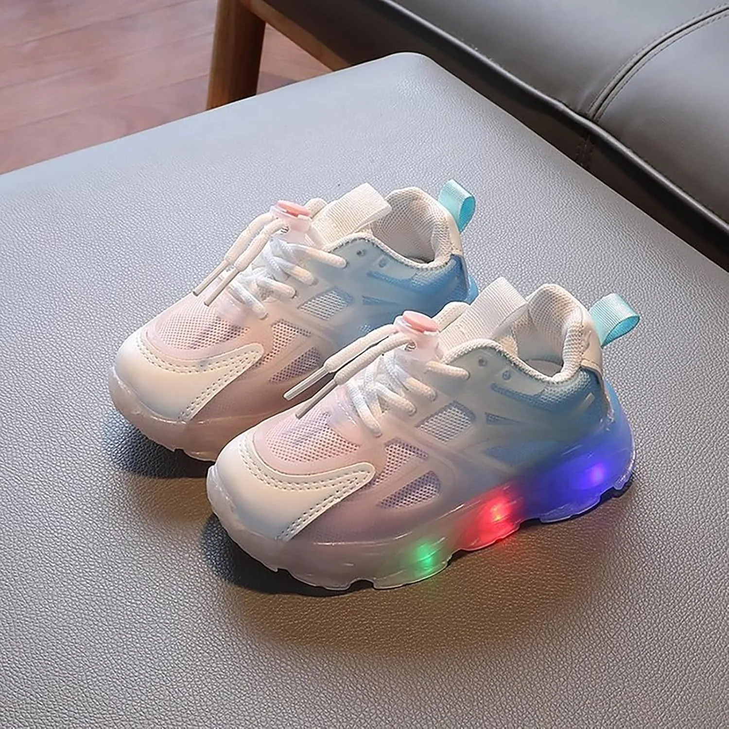 Kids Light Up Shoes Baby Toddler Boys Gradient Color Trainers Luminous Flashing Athletic Running Sport Sneakers