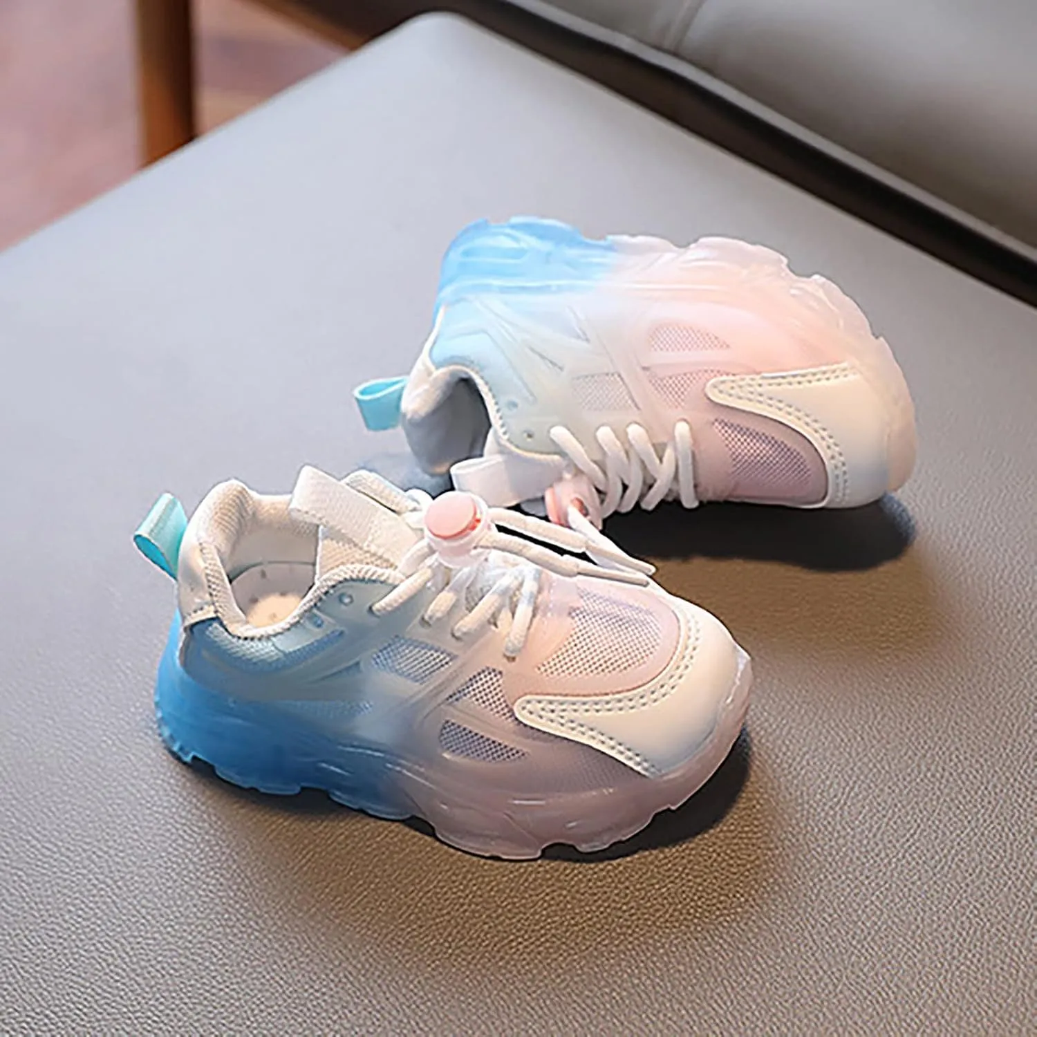 Kids Light Up Shoes Baby Toddler Boys Gradient Color Trainers Luminous Flashing Athletic Running Sport Sneakers
