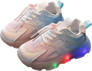 Kids Light Up Shoes Baby Toddler Boys Gradient Color Trainers Luminous Flashing Athletic Running Sport Sneakers