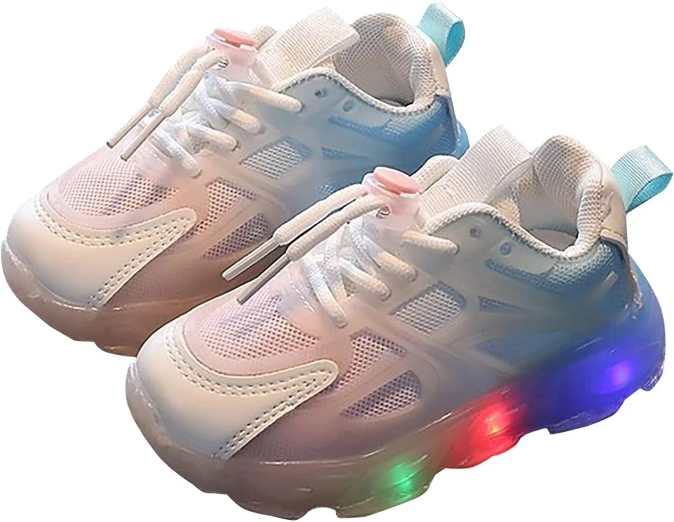 Kids Light Up Shoes Baby Toddler Boys Gradient Color Trainers Luminous Flashing Athletic Running Sport Sneakers