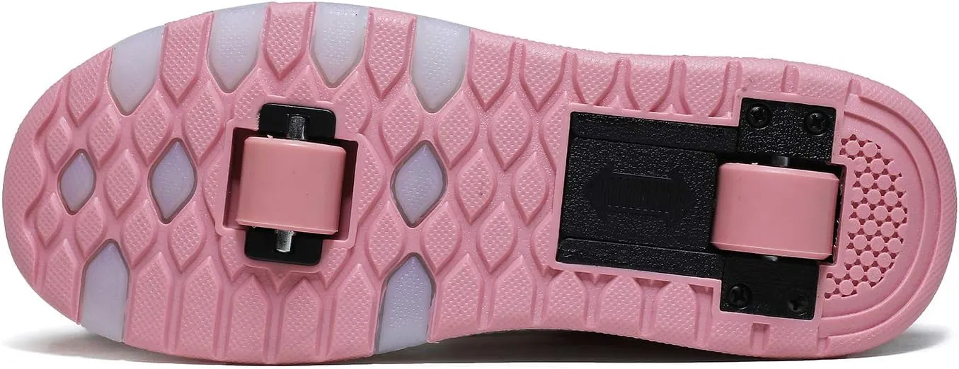 Kids Roller Shoes with Two-Wheeled Roller Skateshoes Sport Shoes USB Charging Luminous Shoes