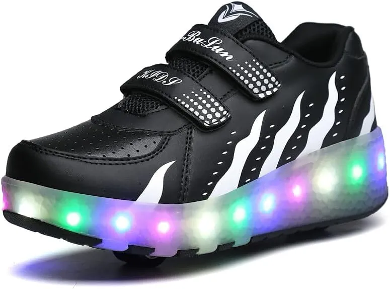 Kids Roller Shoes with Two-Wheeled Roller Skateshoes Sport Shoes USB Charging Luminous Shoes