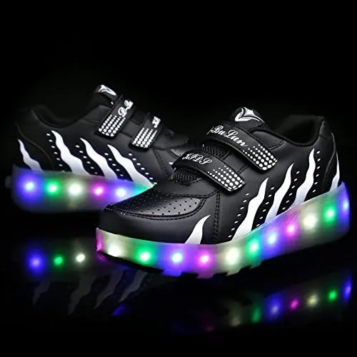 Kids Roller Shoes with Two-Wheeled Roller Skateshoes Sport Shoes USB Charging Luminous Shoes