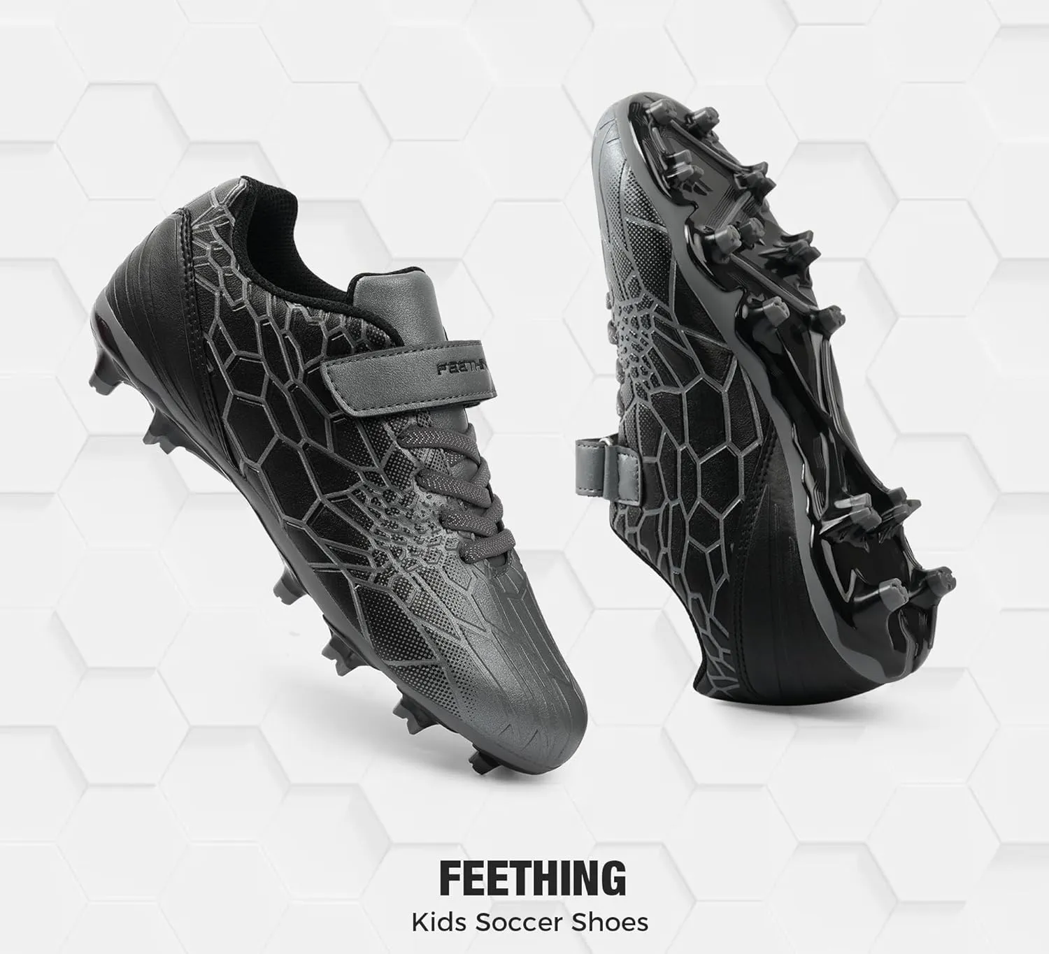 Kids Soccer Cleats Boys Girls Soccer Shoes Firm Ground Youth Lightweight Athletic Training Football Cleats for Little/Big Kid
