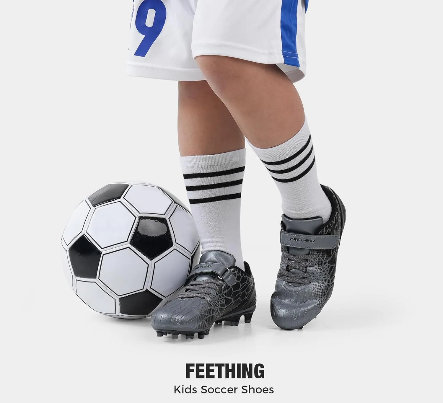 Kids Soccer Cleats Boys Girls Soccer Shoes Firm Ground Youth Lightweight Athletic Training Football Cleats for Little/Big Kid