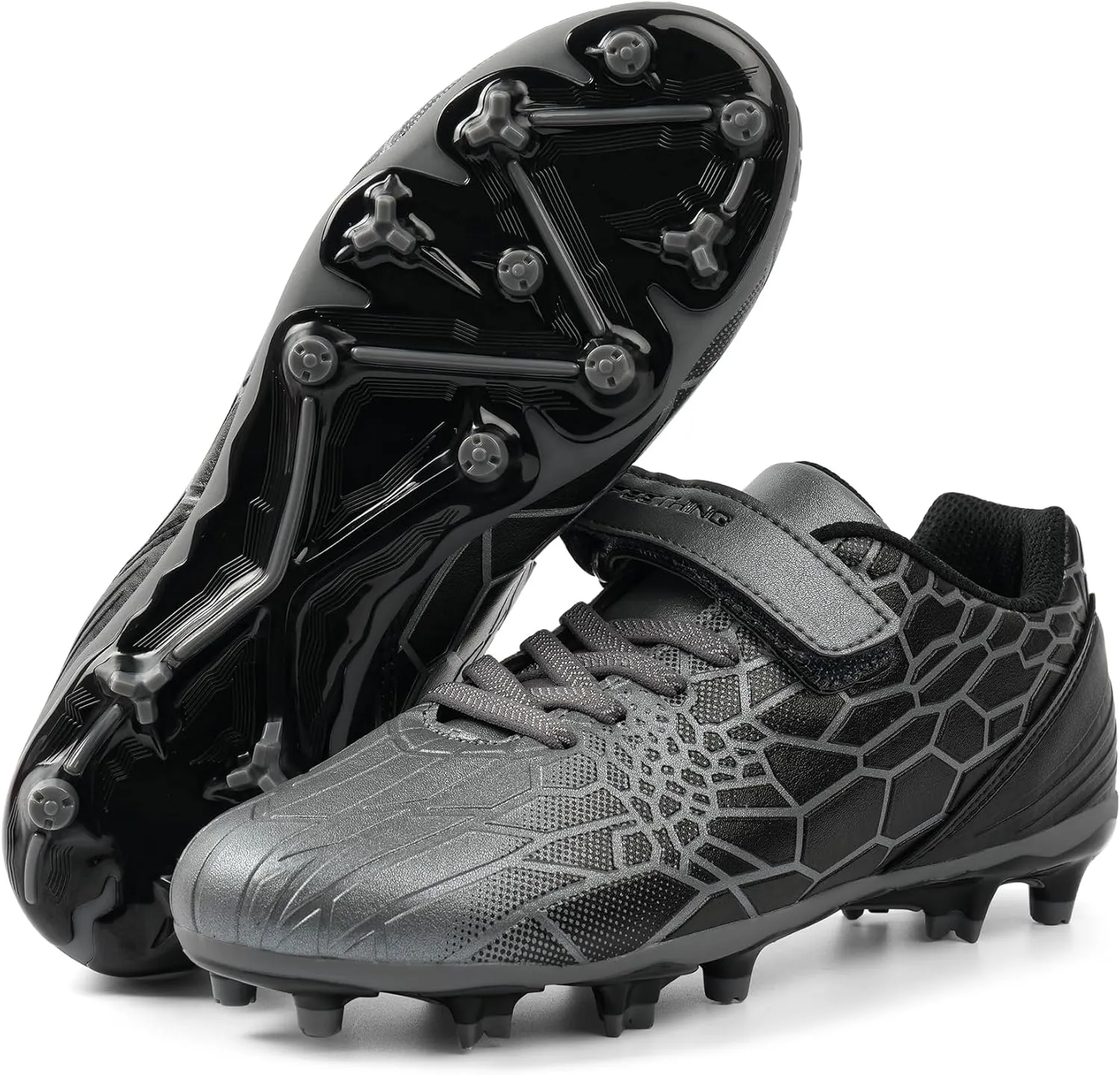 Kids Soccer Cleats Boys Girls Soccer Shoes Firm Ground Youth Lightweight Athletic Training Football Cleats for Little/Big Kid