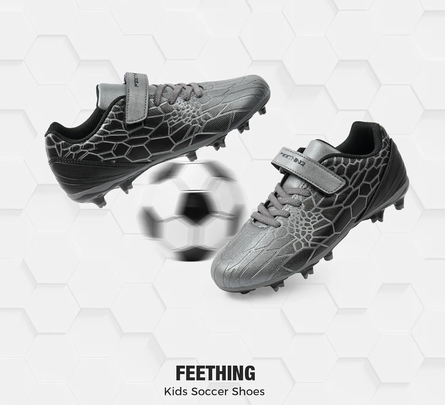 Kids Soccer Cleats Boys Girls Soccer Shoes Firm Ground Youth Lightweight Athletic Training Football Cleats for Little/Big Kid