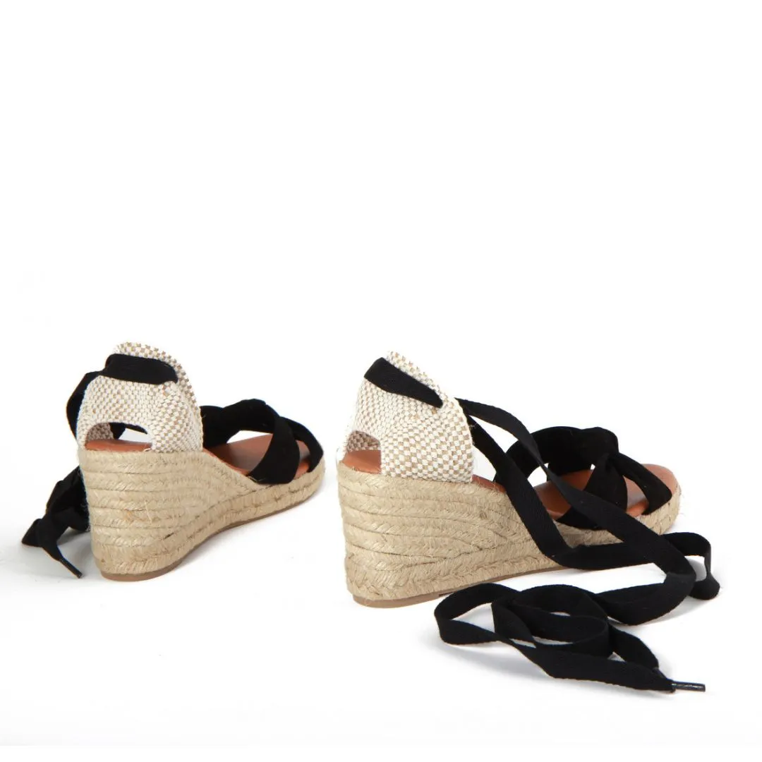 LOLA LOW BLACK PLATFORM ESPADRILLO MOKKASANDAALIT