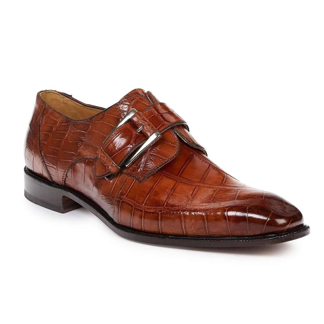 Mauri 4853 Designer Shoes Exotic Skin Men's Acacia Gold Burnished Alligator Body Loafers (MAS4804)