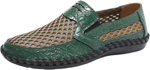 Men's Breathable Loafers - Lightweight Driving Shoes with Stitching Details, Flexible and Comfortable Slip-Ons for Casual and Prom Wear