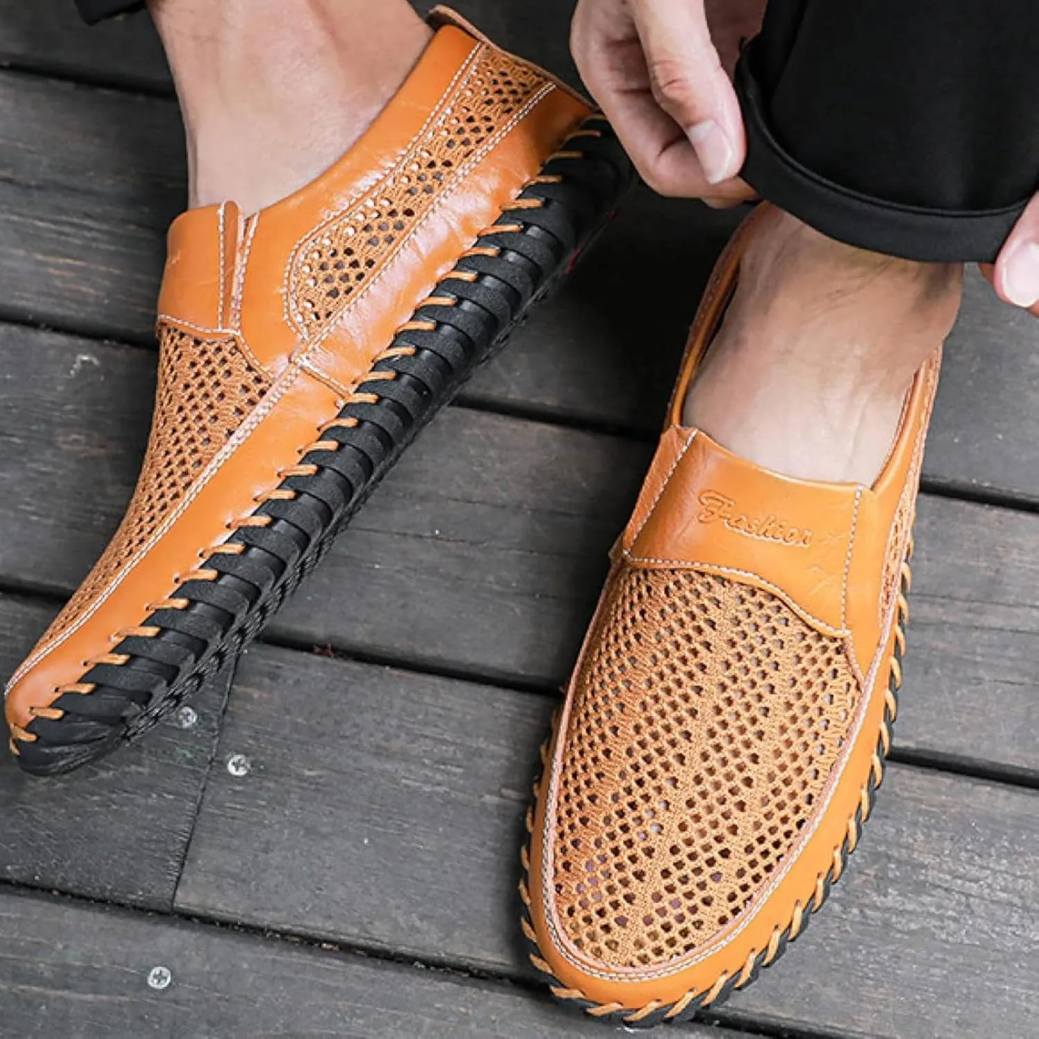 Men's Casual Shoes Summer Mesh Loafers Flat Shoes Outdoor Walking Shoes Comfortable Loafers Men's Shoes