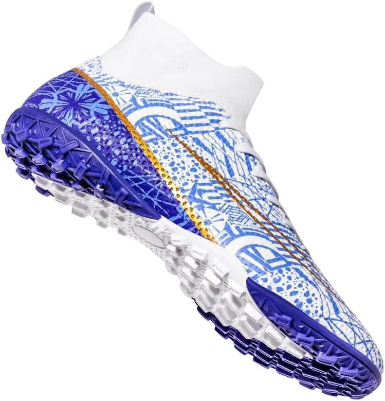 Men's Football Boots Indoor and Outdoor Football Shoes Sports Shoes Futsal Shoes TF Non-Slip Sole high top Football Boots