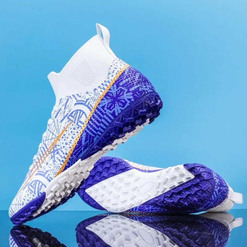 Men's Football Boots Indoor and Outdoor Football Shoes Sports Shoes Futsal Shoes TF Non-Slip Sole high top Football Boots